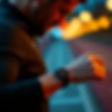 Athlete checking heart rate on a fitness watch