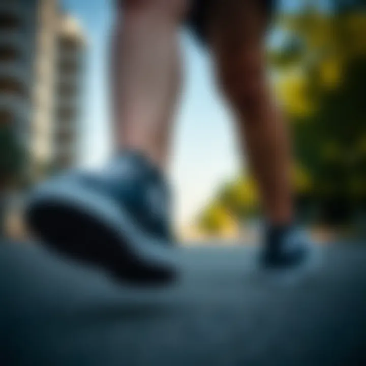 An individual enjoying an active lifestyle while wearing high-top shoes.