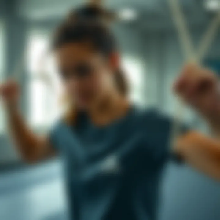 Woman exercising in an Adidas t-shirt