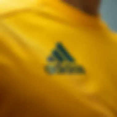 Close-up of fabric texture of Adidas t-shirt