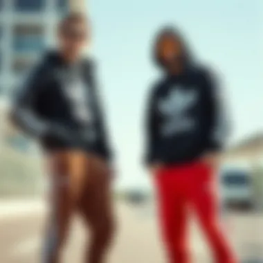 Fashionable outfit featuring Adidas Big Trefoil apparel