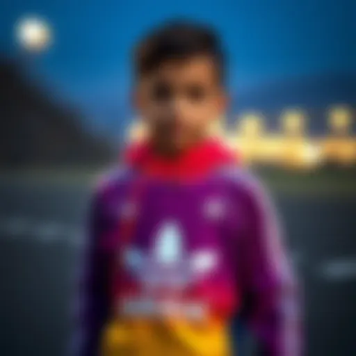 Adidas children's sports outfit showcasing vibrant colors and modern designs.