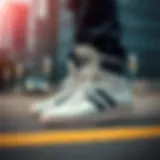High-top Adidas shoes showcasing urban style