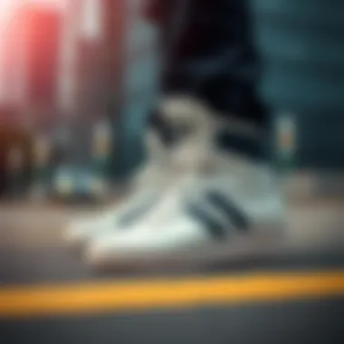 High-top Adidas shoes showcasing urban style