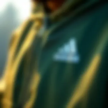 Close-up of the quality fabric used in Adidas jackets