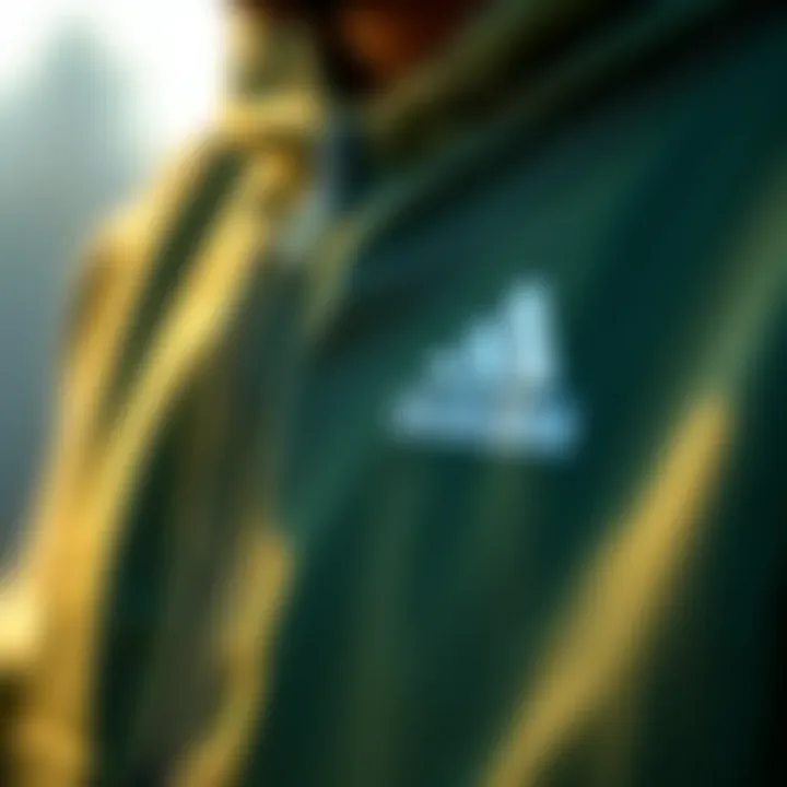 Close-up of the quality fabric used in Adidas jackets