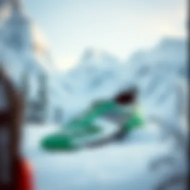 Adidas Kayak Montu displayed in a snowy mountain setting