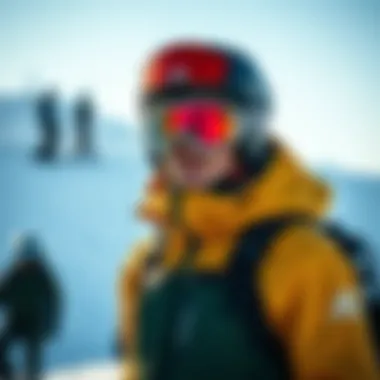 Stylish skier wearing the Adidas Kayak Montu on the slopes