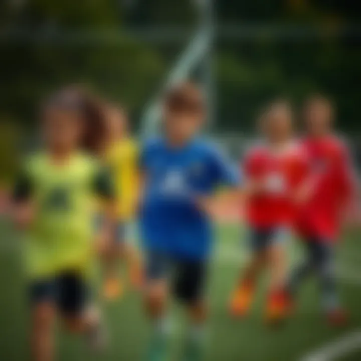 A group of children enjoying sports while wearing Adidas outfits.