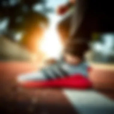 Ozweego in Action Active lifestyle scene with Adidas Ozweego in use