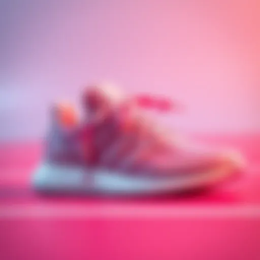 Stylish pink sports footwear on a vibrant background