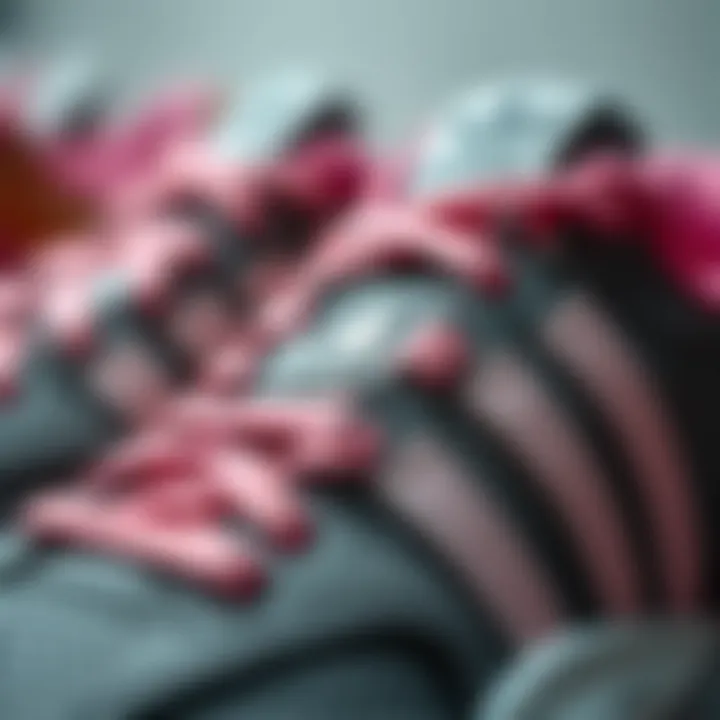 Close-up of Adidas shoe design details