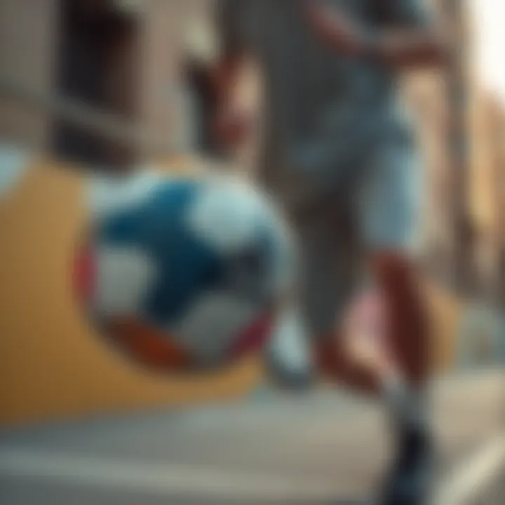 Adidas Ball in Urban Environment Athlete using the Adidas ball in an urban setting