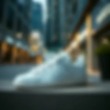 Adidas Stan Smith shoes displayed in a modern urban setting