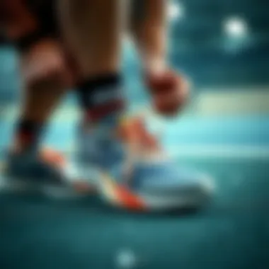 An athlete tying their Armour sports shoes, emphasizing functionality and style.