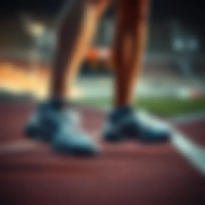 A runner in Armour sports shoes on a scenic track, highlighting performance and design.