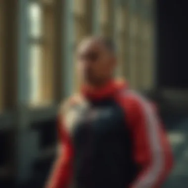 Athlete wearing Asics tracksuit during workout session