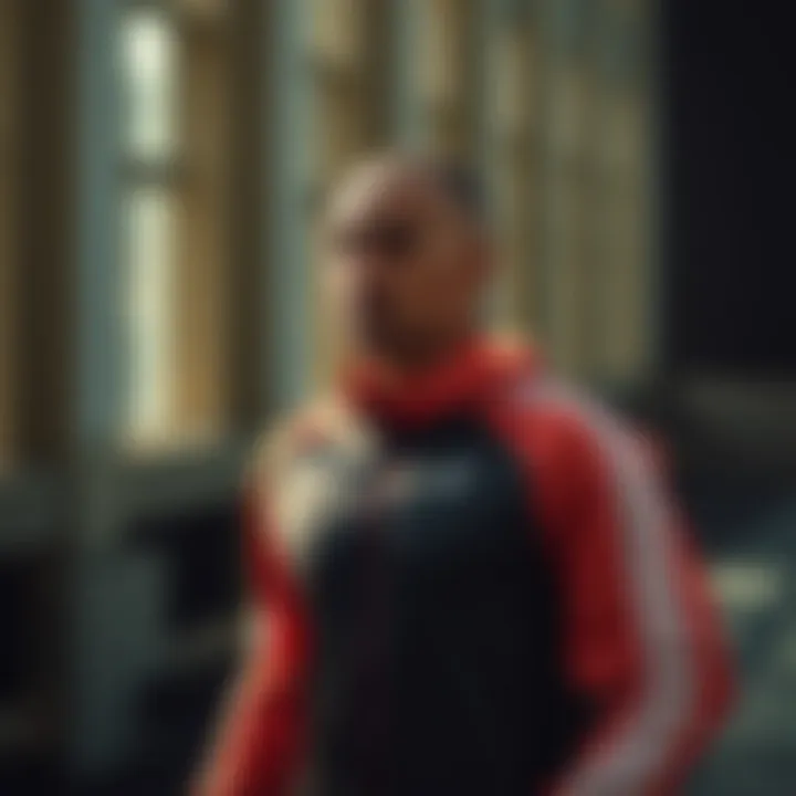 Athlete wearing Asics tracksuit during workout session