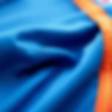 Close-up of high-quality fabric used in Asics tracksuits