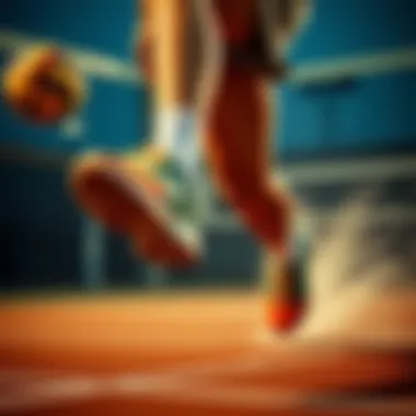 Dynamic volleyball action showcasing the agility of Asics shoes