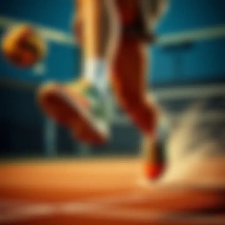 Dynamic volleyball action showcasing the agility of Asics shoes