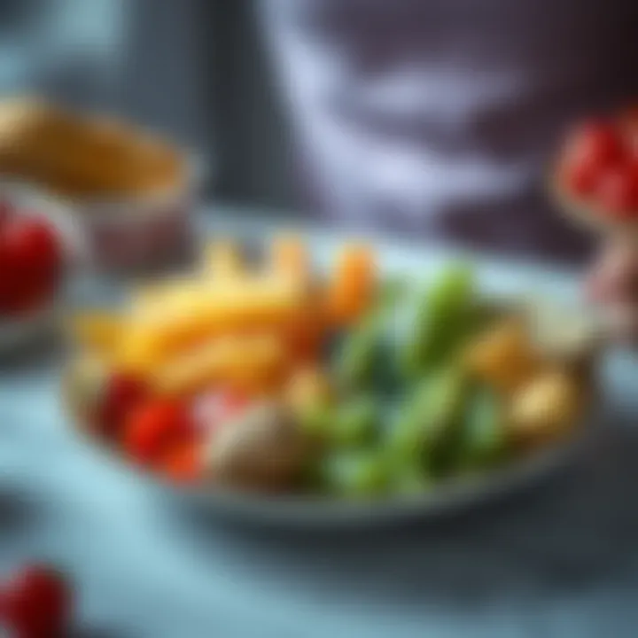 A balanced plate of nutritious foods emphasizing healthy choices