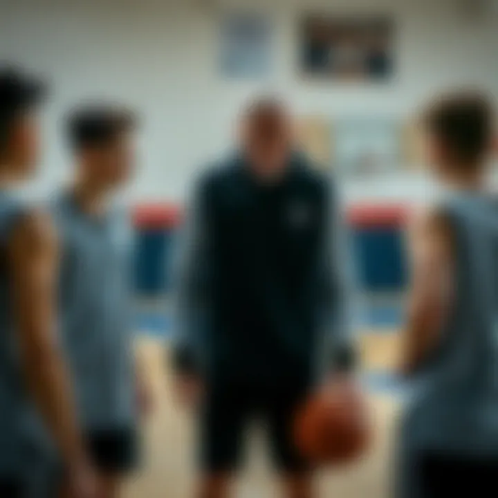 A coach providing guidance to young athletes