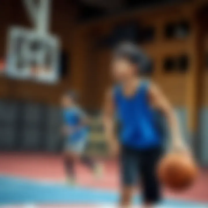 Youth basketball players in action on the court