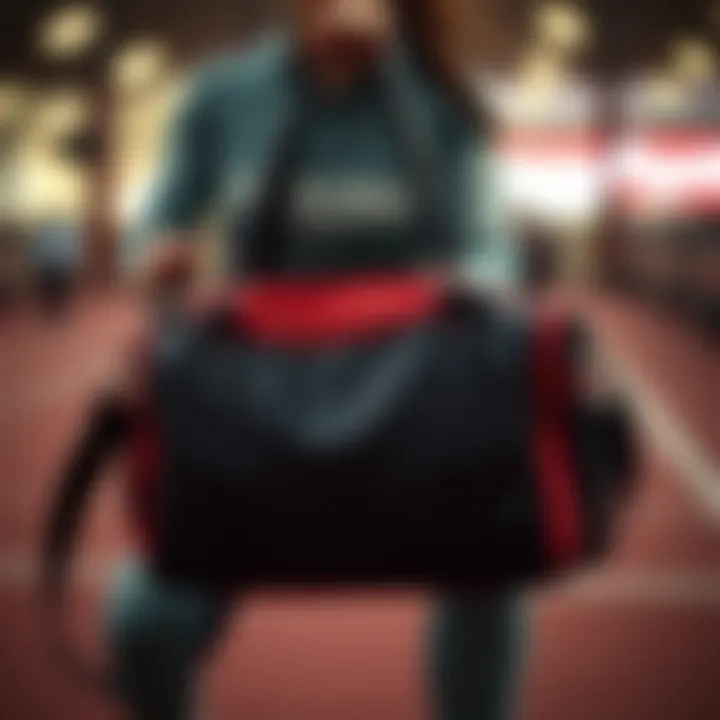 Sporty handbag integrated with athletic wear