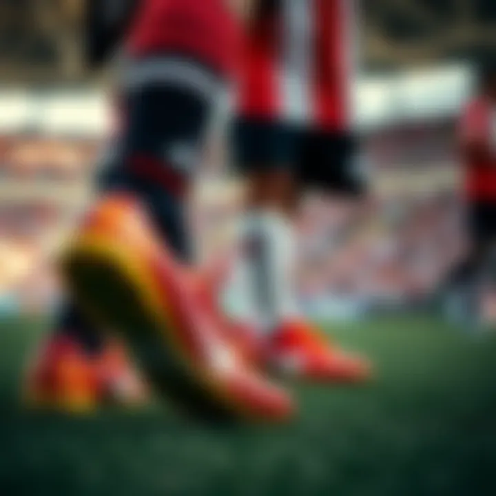 Athletes showcasing Beşiktaş footwear during a football match.