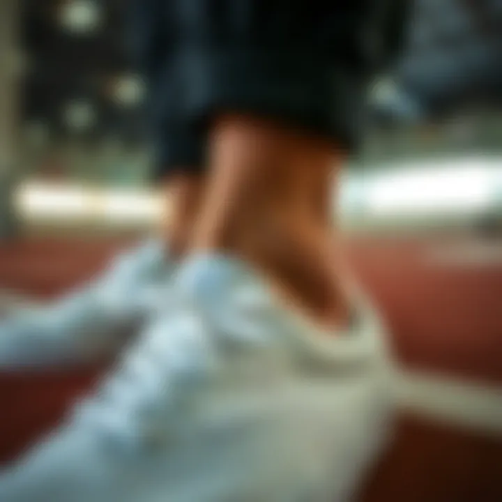 Close-up of White Vans detailing emphasizing comfort