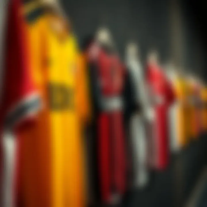 Historical BJK jerseys displayed in a timeline format.