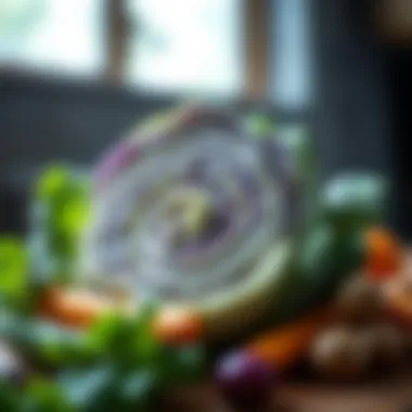 Nutritional composition of cabbage highlighting vitamins and minerals