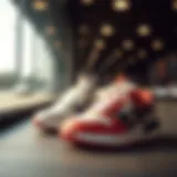 Trendy children's athletic shoes displayed