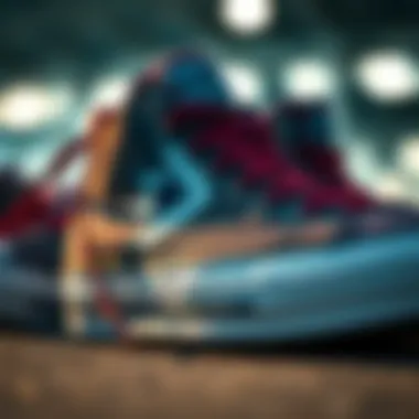 A close-up view of the unique design details on Converse shoes