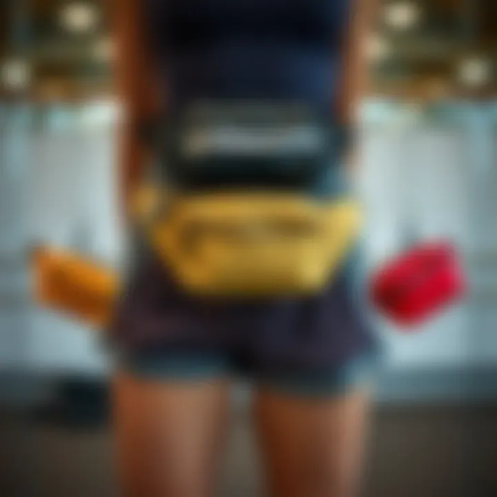 A collection of diverse waist bags displayed