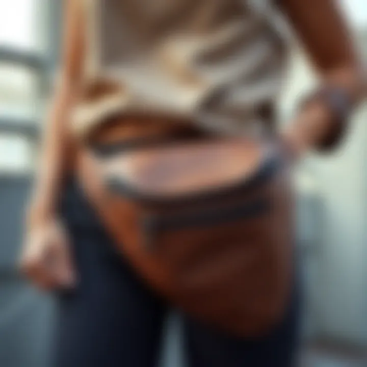Trendy waist bag paired with casual attire