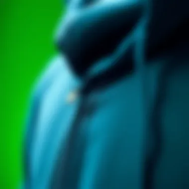 Close-up of the fabric quality and stitching details of the hoodie