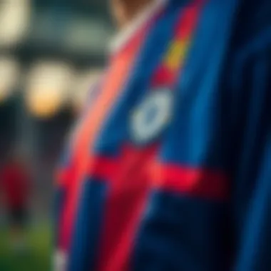 Close-up of Fenerbahçe jersey fabric and design