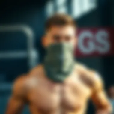 Athlete wearing a GS neck gaiter during a workout