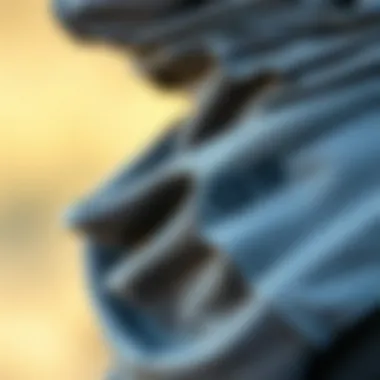 Close-up of fabric textures used in GS neck gaiters