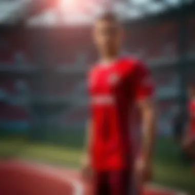 Stylish presentation of the Galatasaray jersey in an athletic setting, highlighting its versatility.