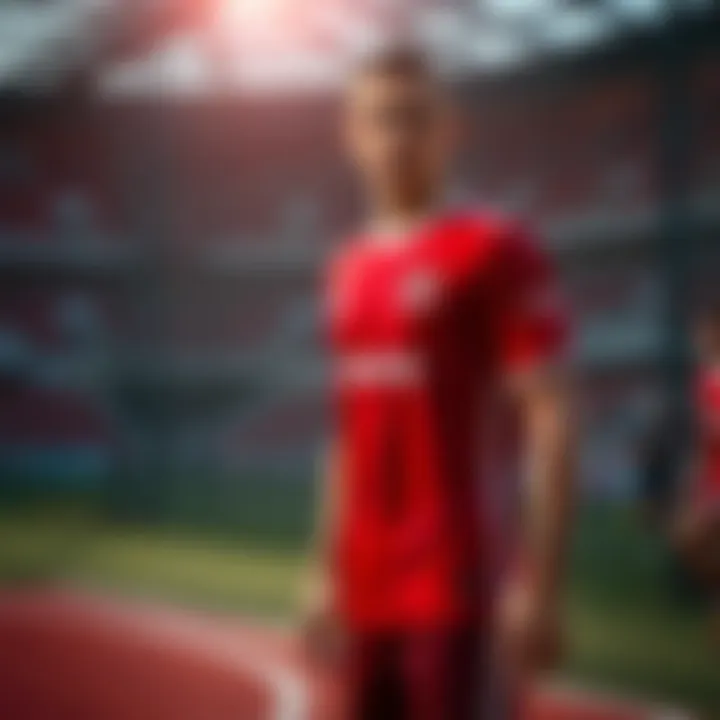 Stylish presentation of the Galatasaray jersey in an athletic setting, highlighting its versatility.