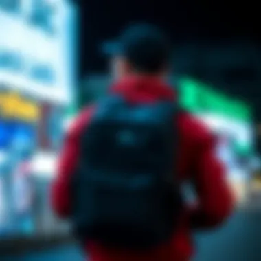 Jack Jones backpack showcasing functionality in use