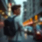 Stylish Jack Jones backpack in an urban setting