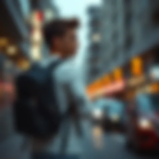 Urban Style with Jack Jones Backpack Stylish Jack Jones backpack in an urban setting