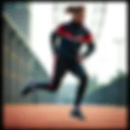 Dynamic athlete showcasing Joma tracksuit in action