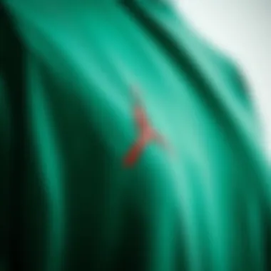 Fabric Texture Close-Up Detailed close-up of the fabric texture of a Jordan t-shirt