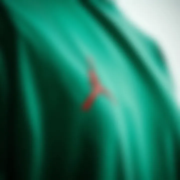 Fabric Texture Close-Up Detailed close-up of the fabric texture of a Jordan t-shirt