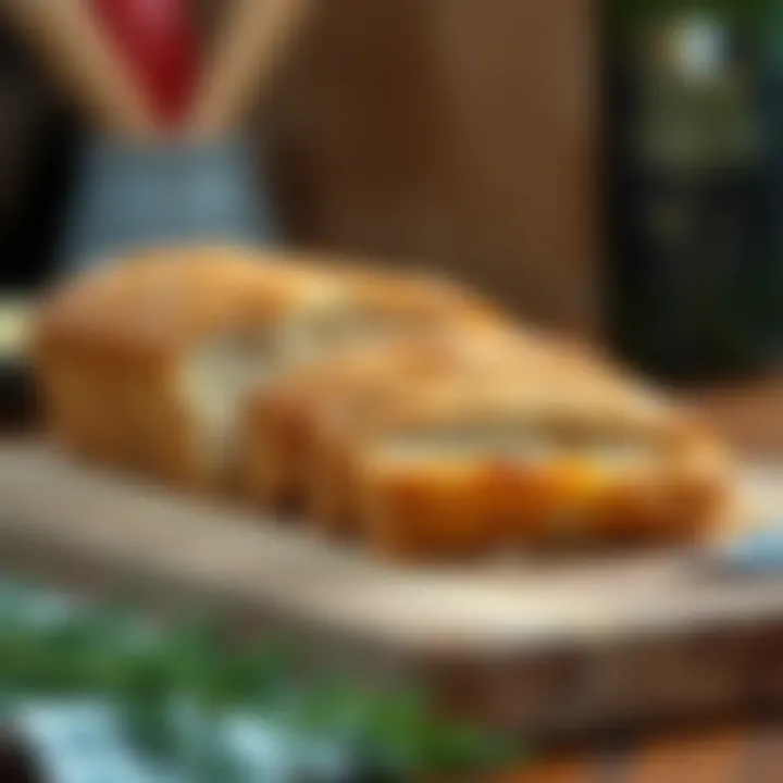 Sliced low-calorie bread on a wooden board